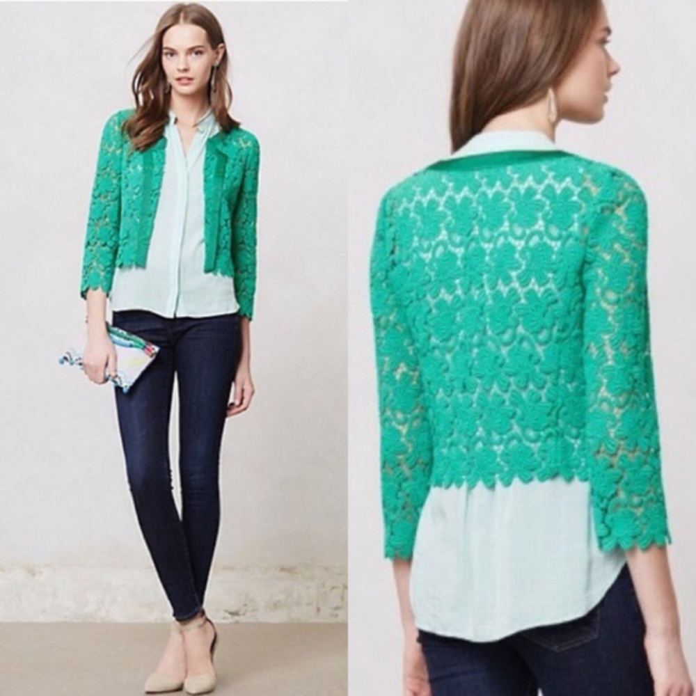 Elevenses green lace jacket